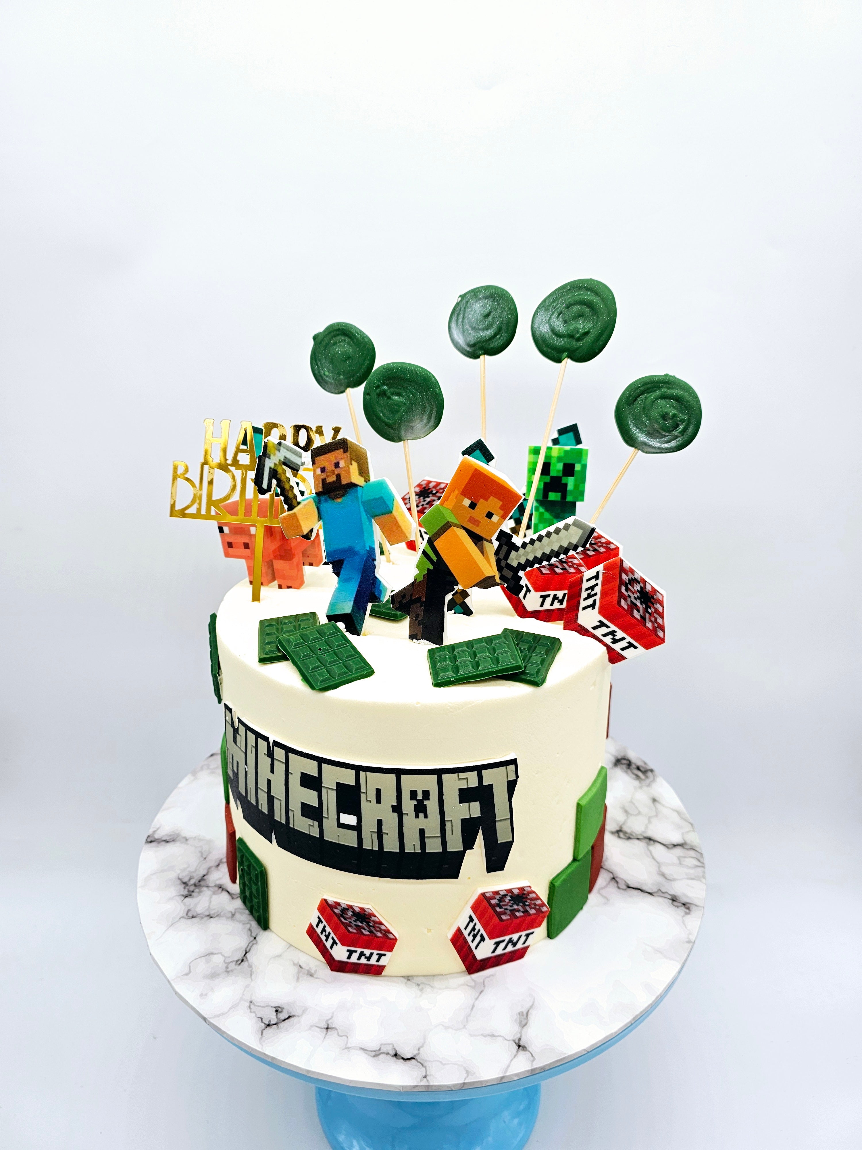 Minecraft Inspired Video Game Birthday Cake