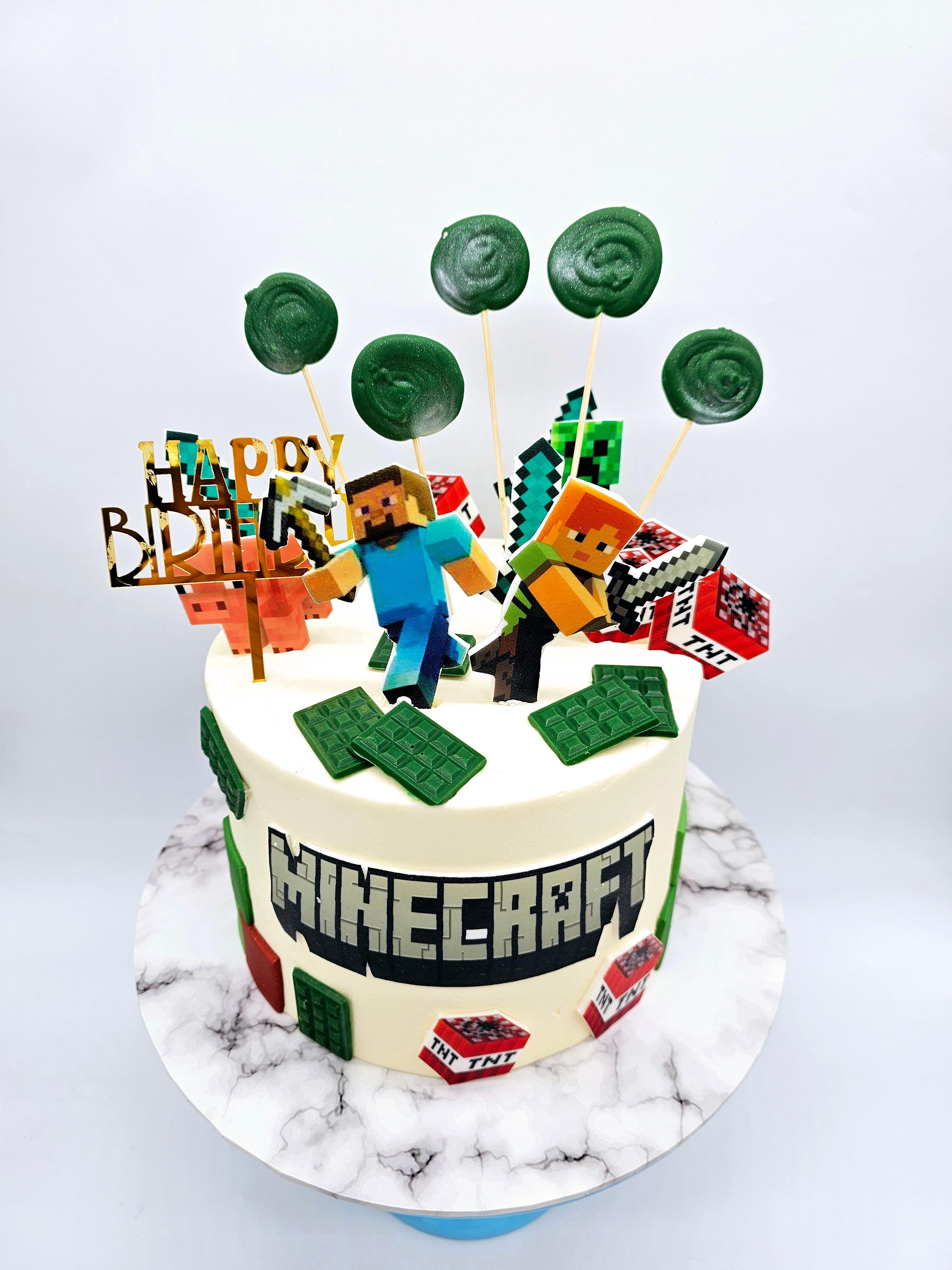 Minecraft Inspired Video Game Birthday Cake