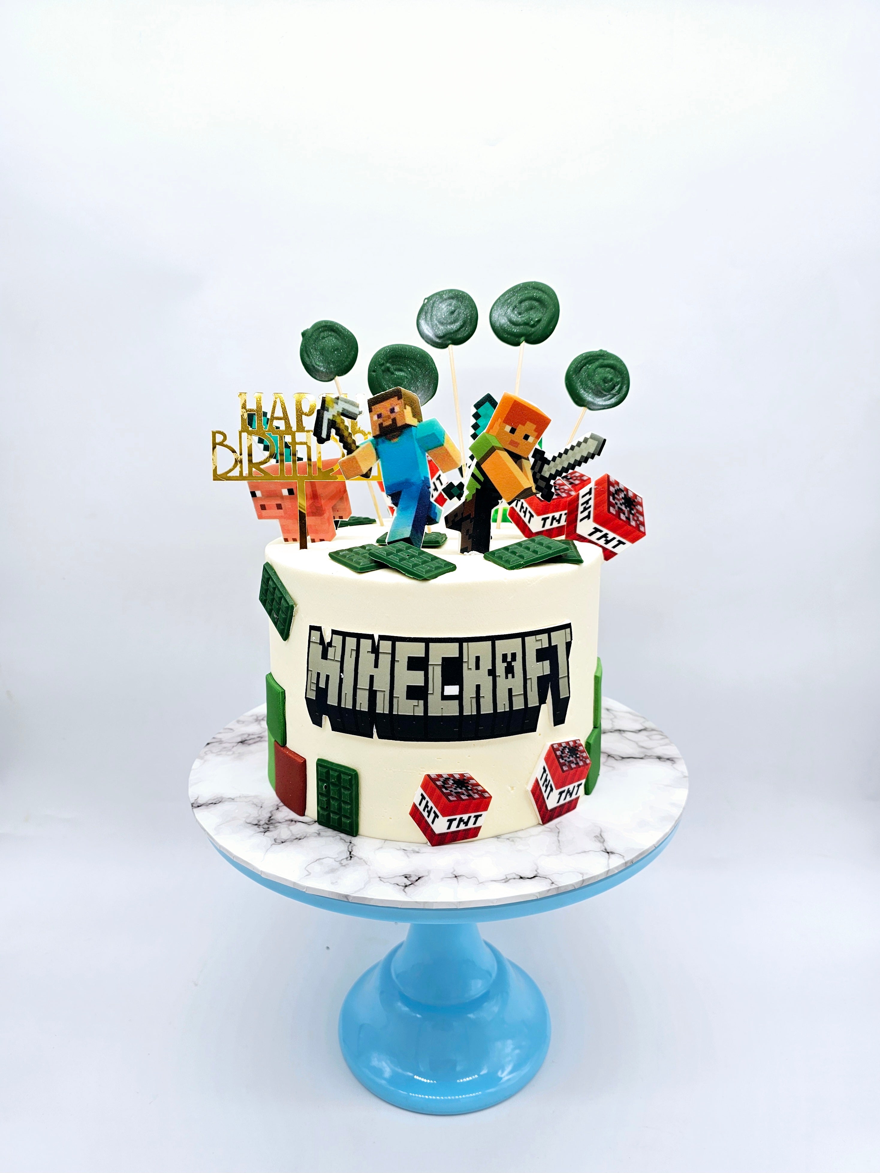 Minecraft Inspired Video Game Birthday Cake