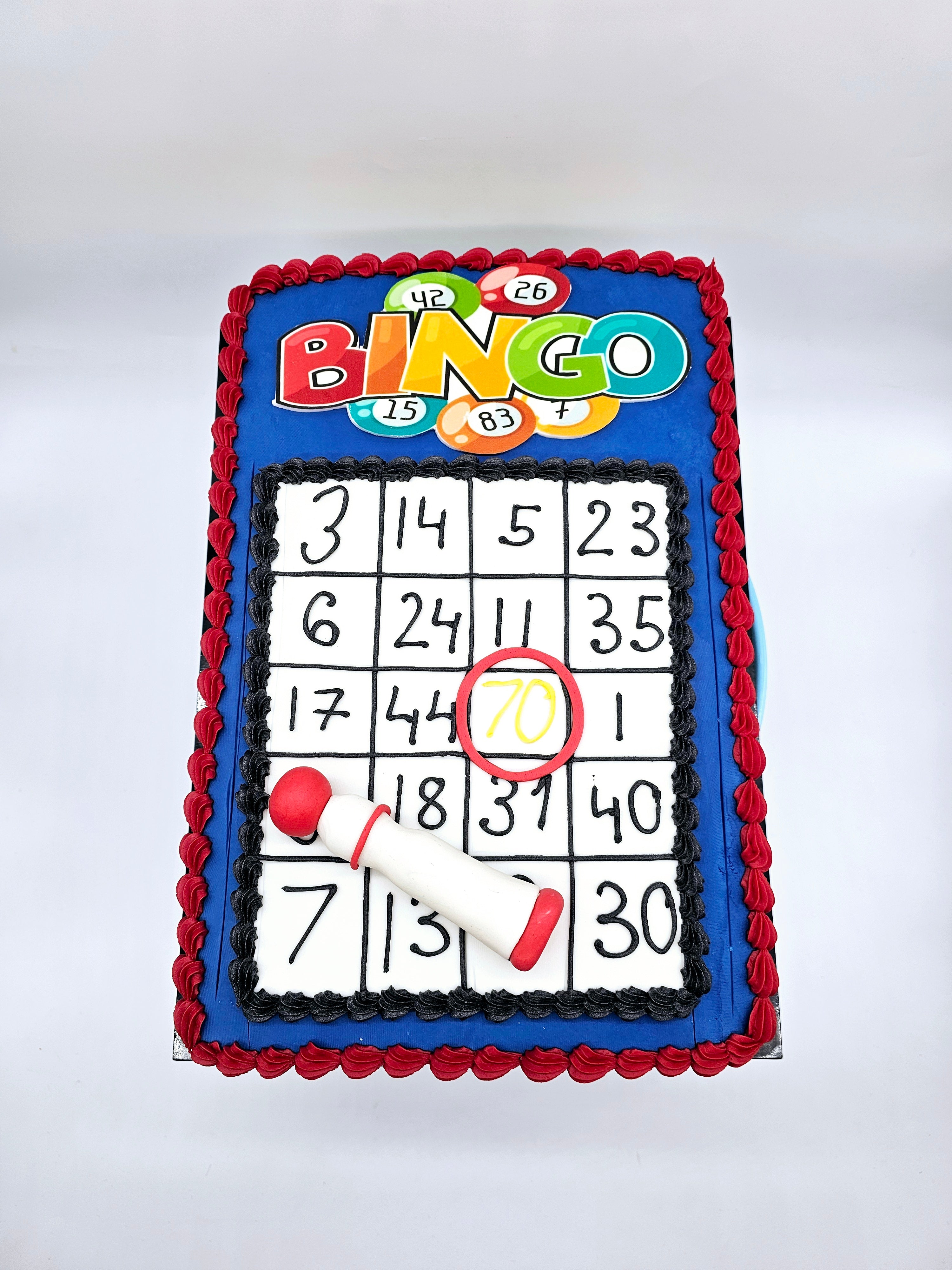 Bingo Card Custom Birthday Sheet Cake