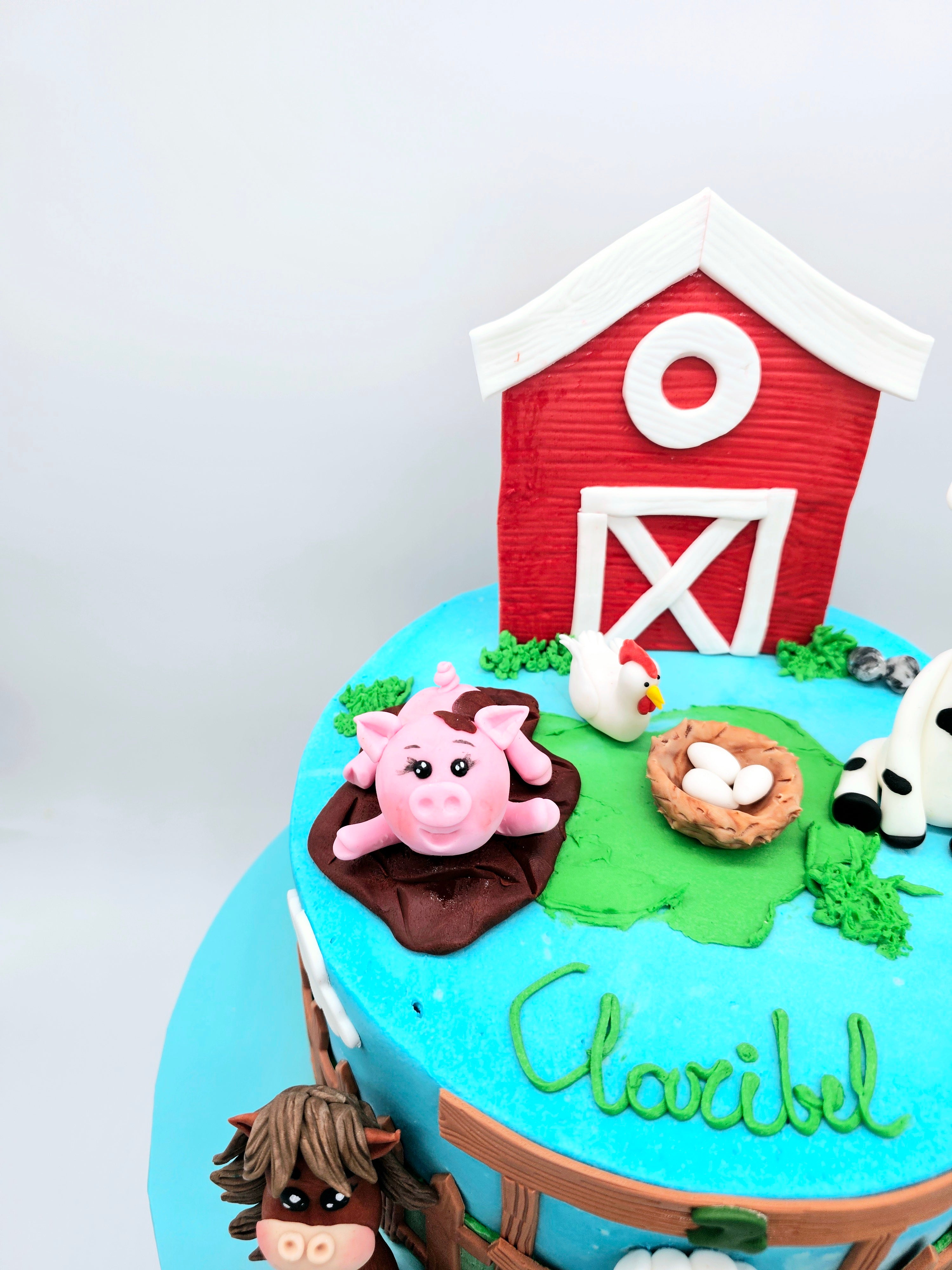 Farmyard Animal Birthday Cake