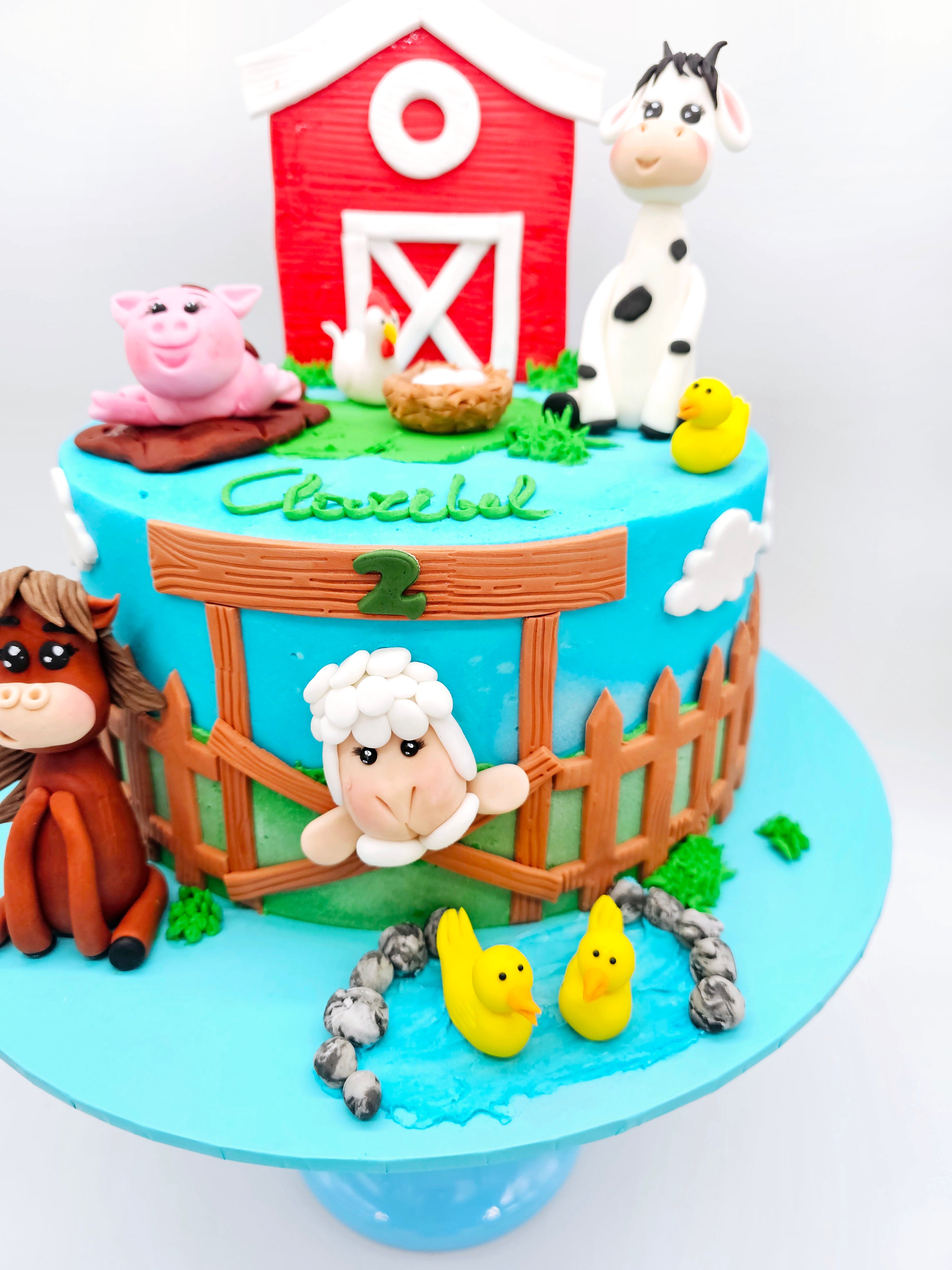 Farmyard Animal Birthday Cake