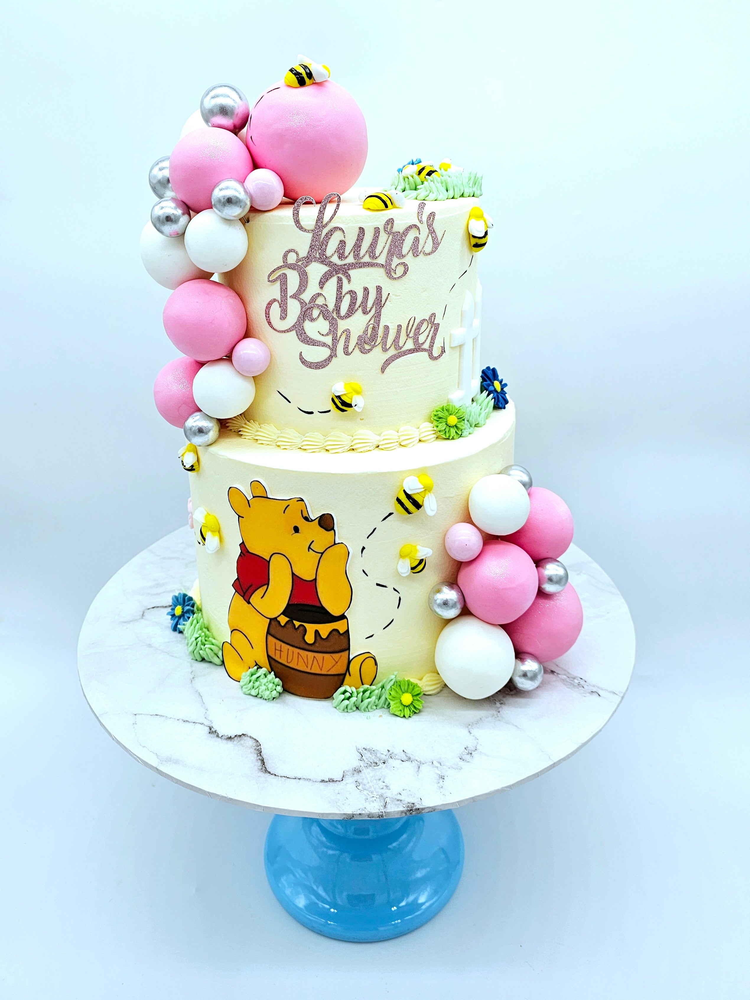 Winnie the Pooh Inspired Baby Shower Cake