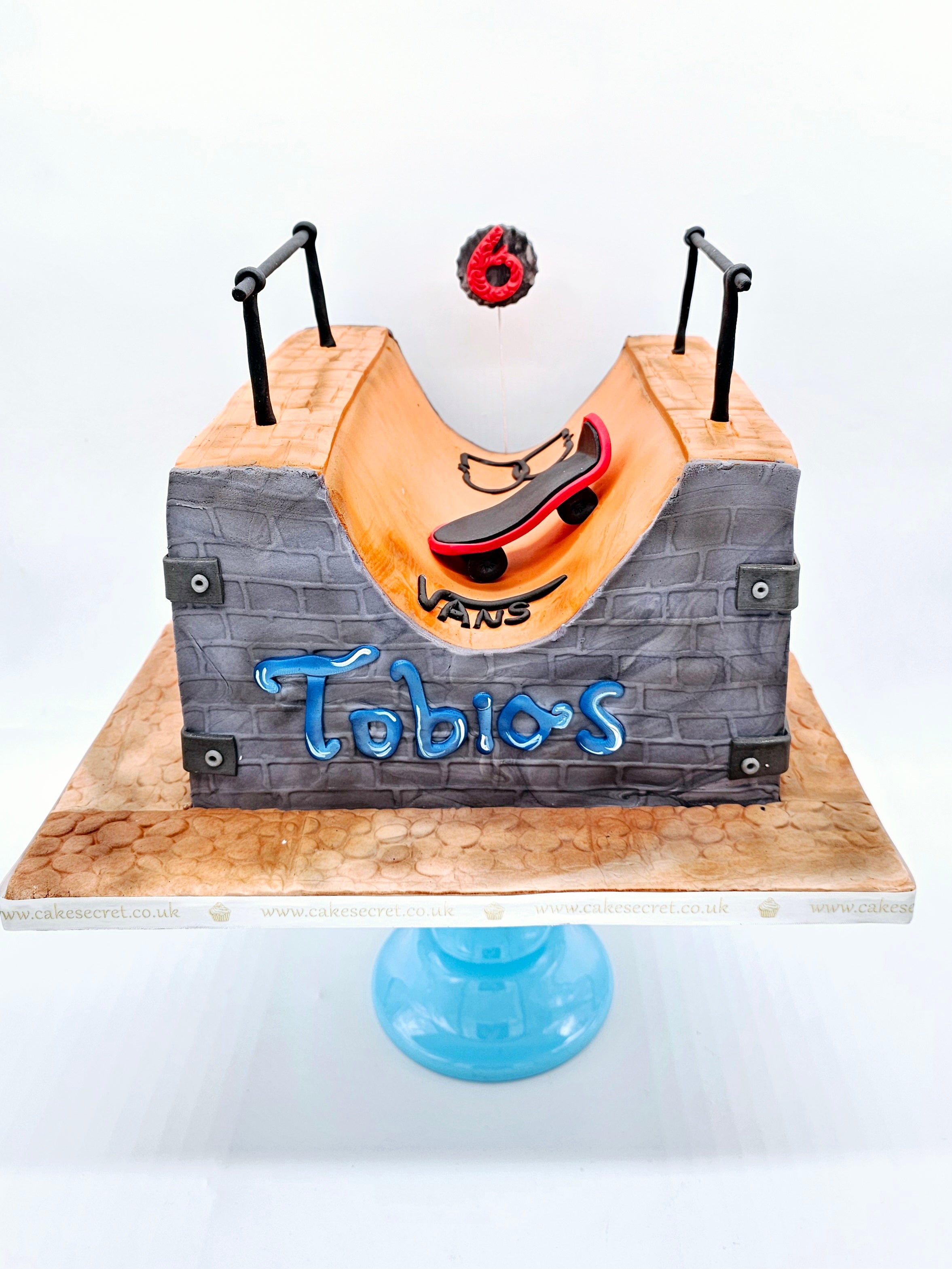 3D Sculpted Skateboard Half-Pipe Cake