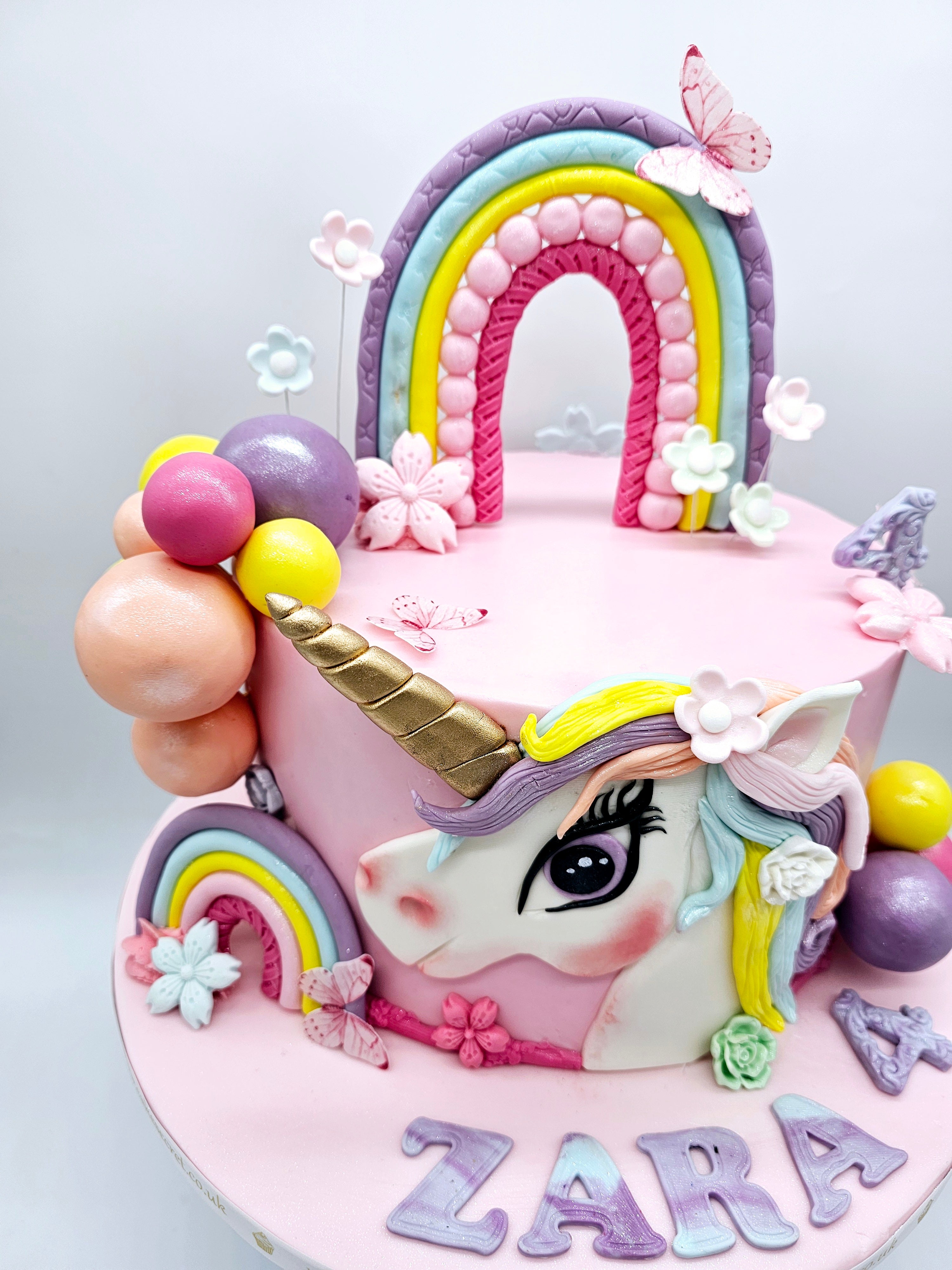 Magical Unicorn & Rainbow Birthday Cake