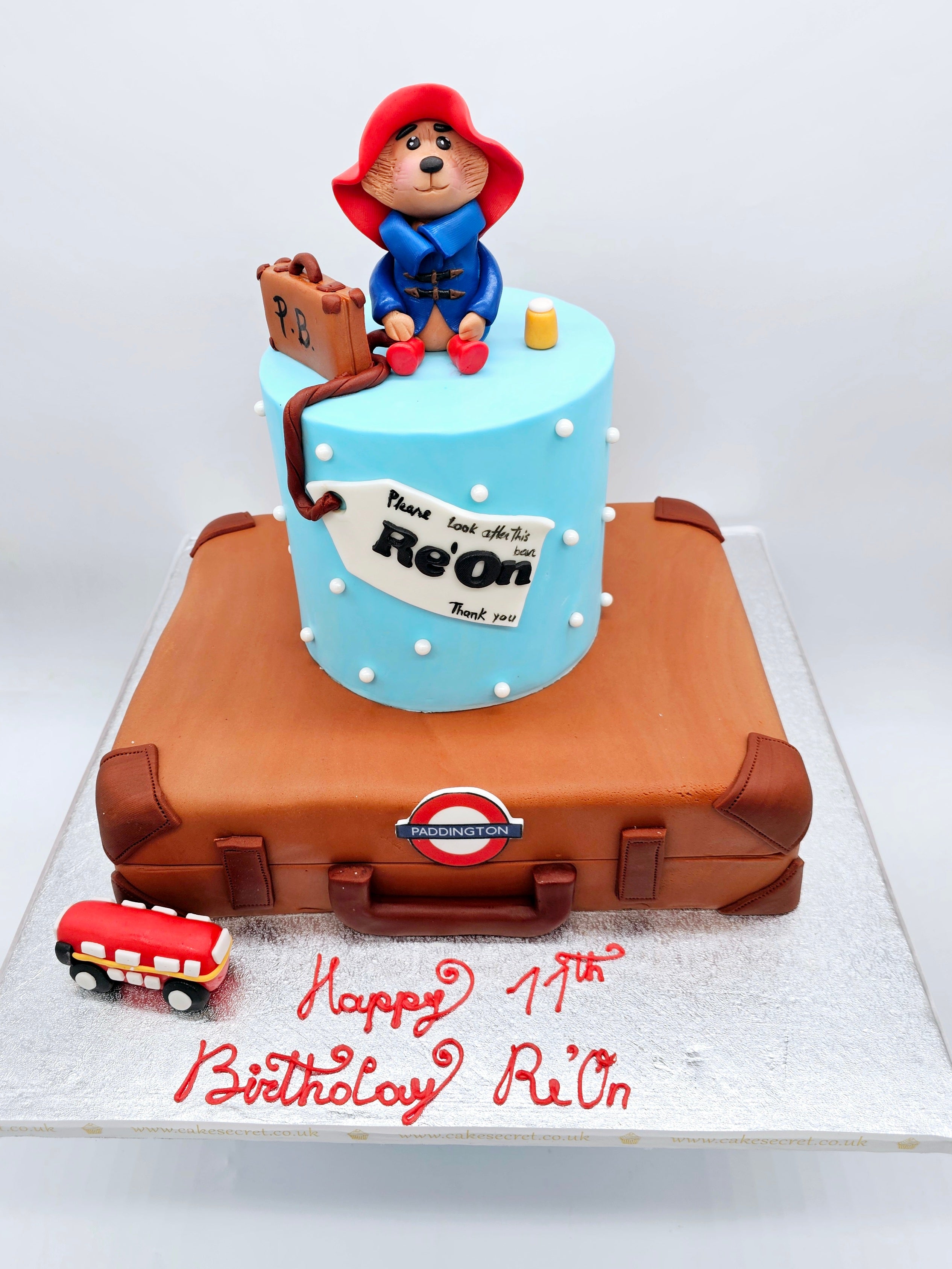 Paddington Bear Inspired Suitcase Cake