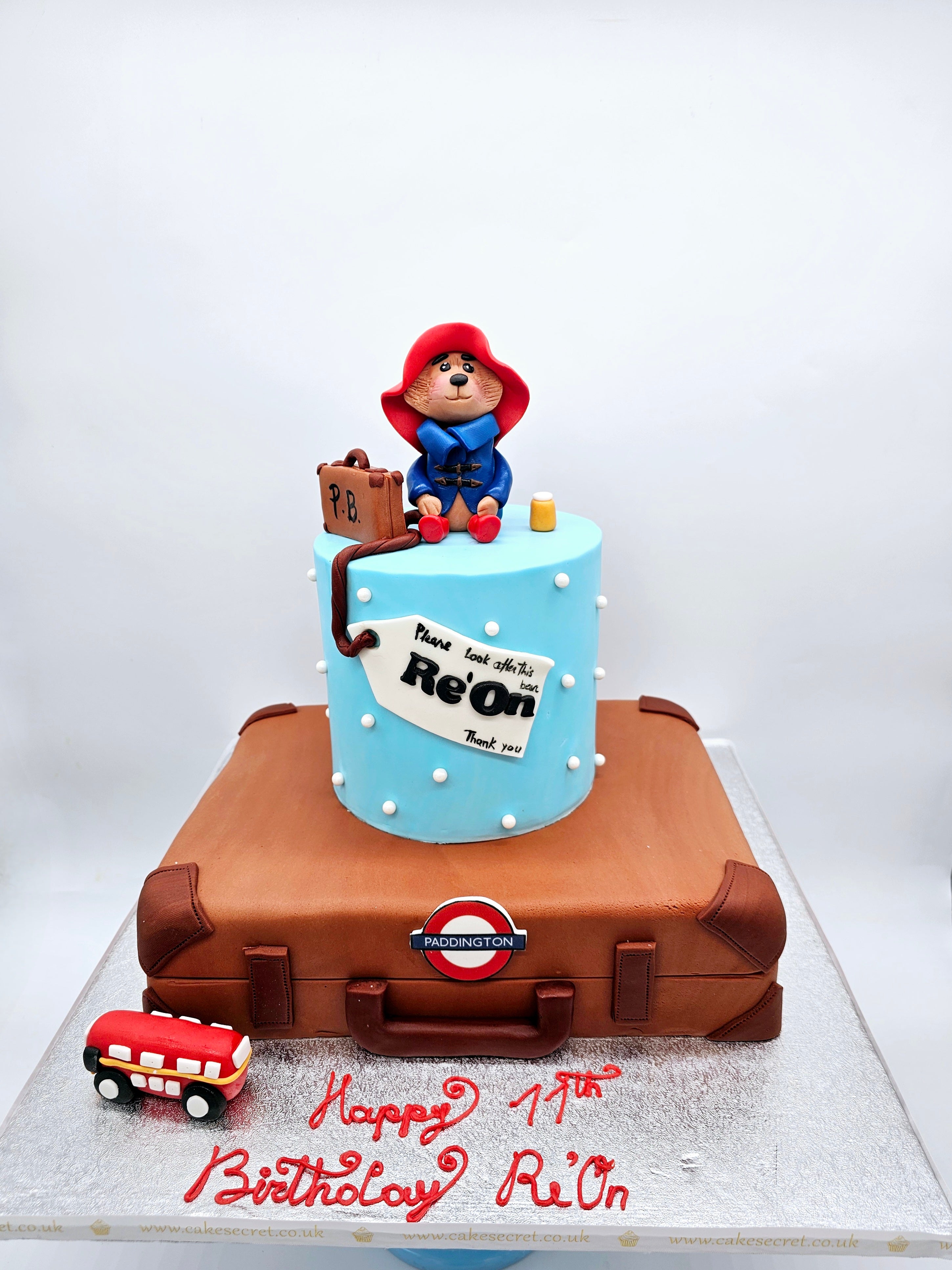 Paddington Bear Inspired Suitcase Cake