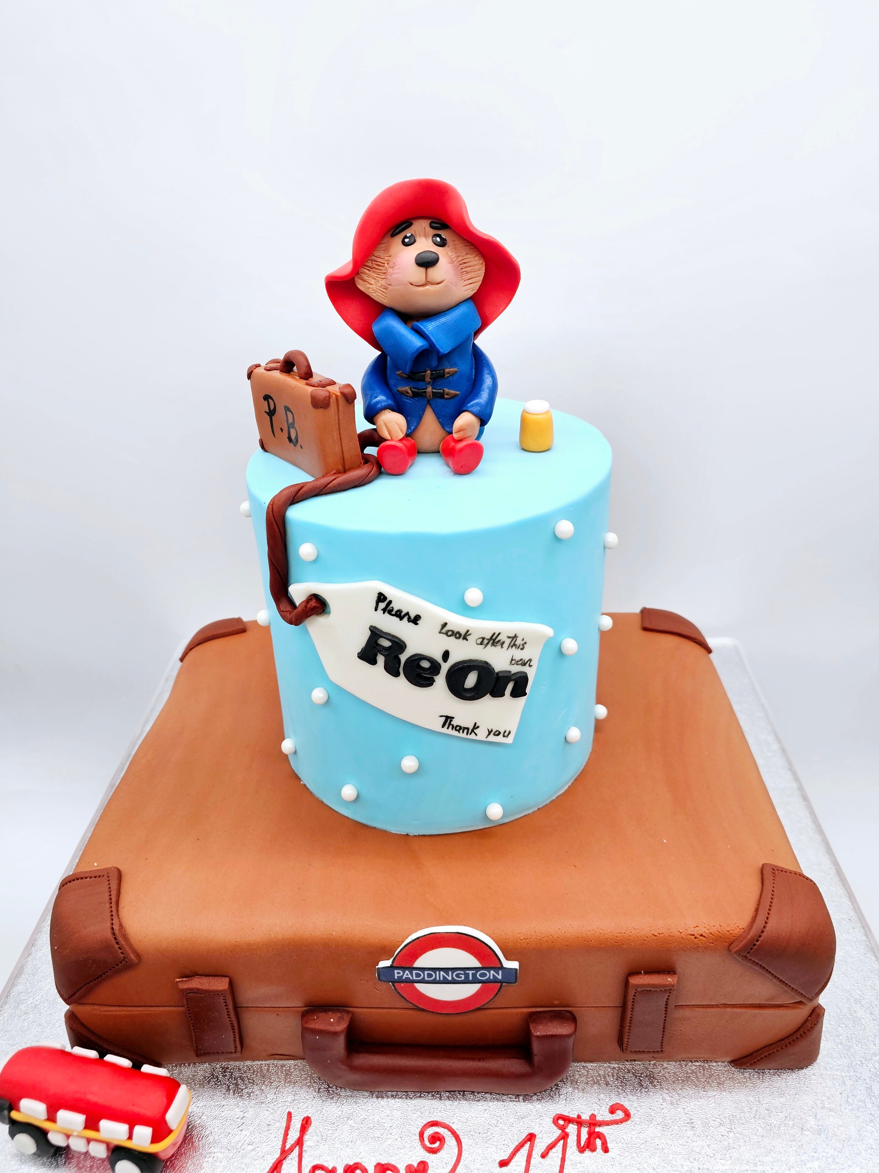 Paddington Bear Inspired Suitcase Cake