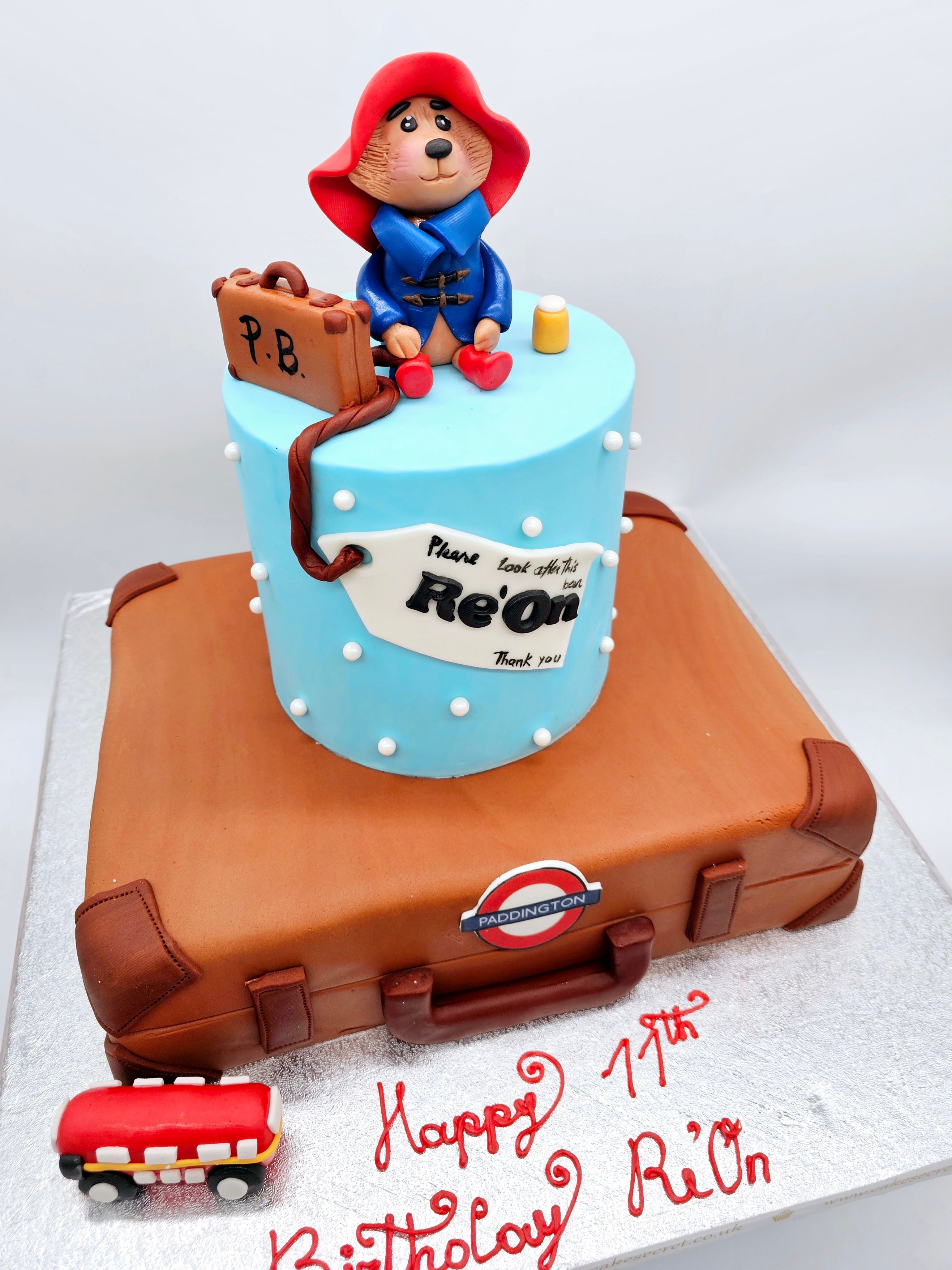 Paddington Bear Inspired Suitcase Cake