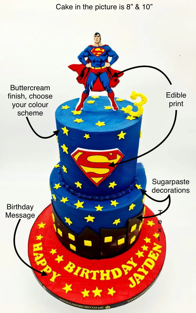 Superhero Starry Sky Birthday Cake