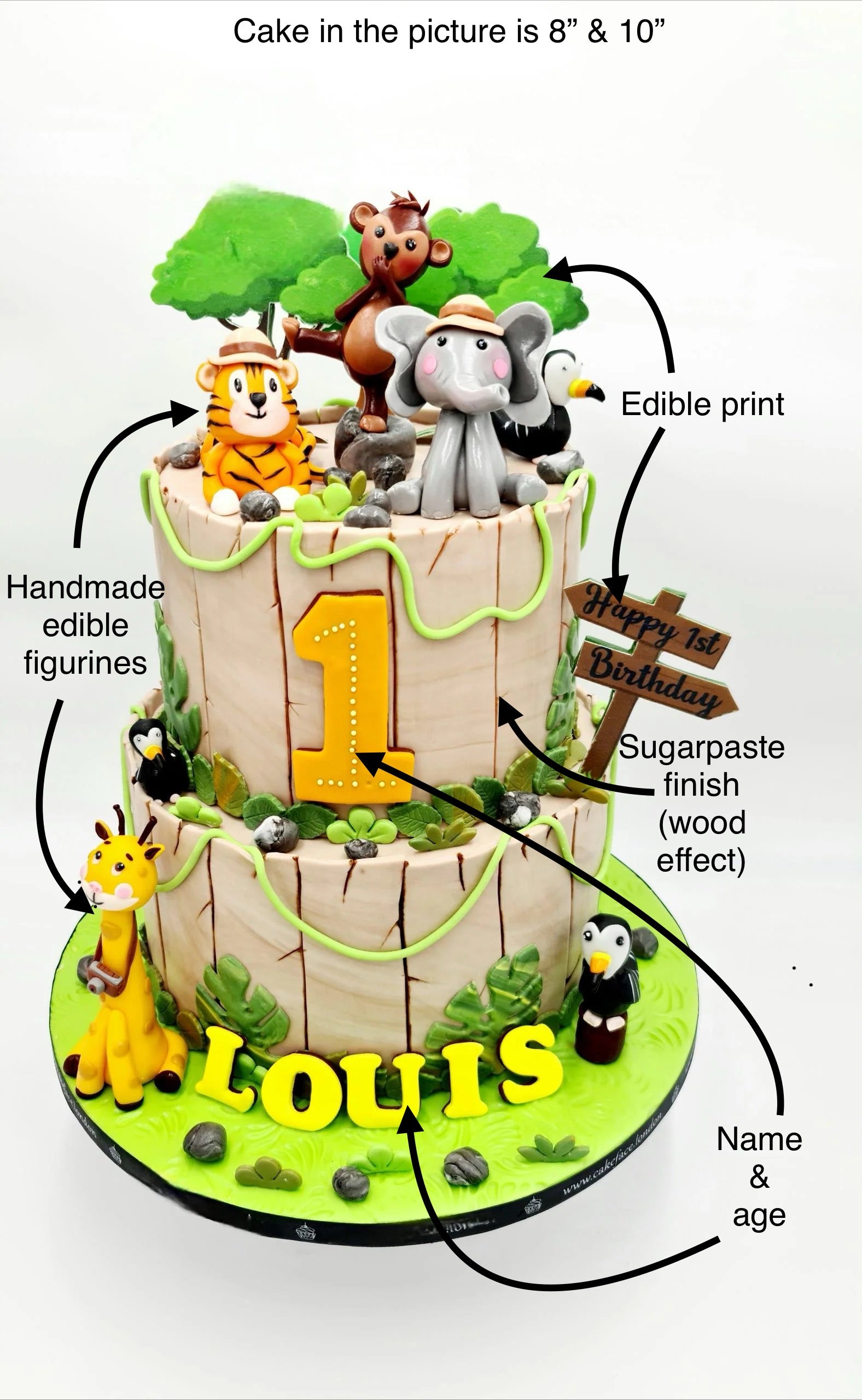 Eggless Safari Adventure Birthday Cake