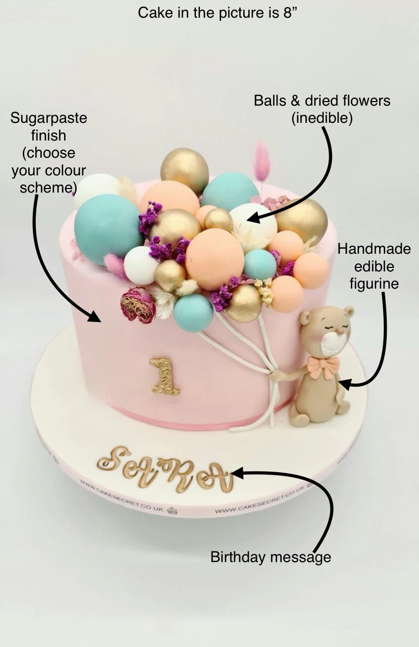 Eggless Teddy Bear Wishes Birthday Cake