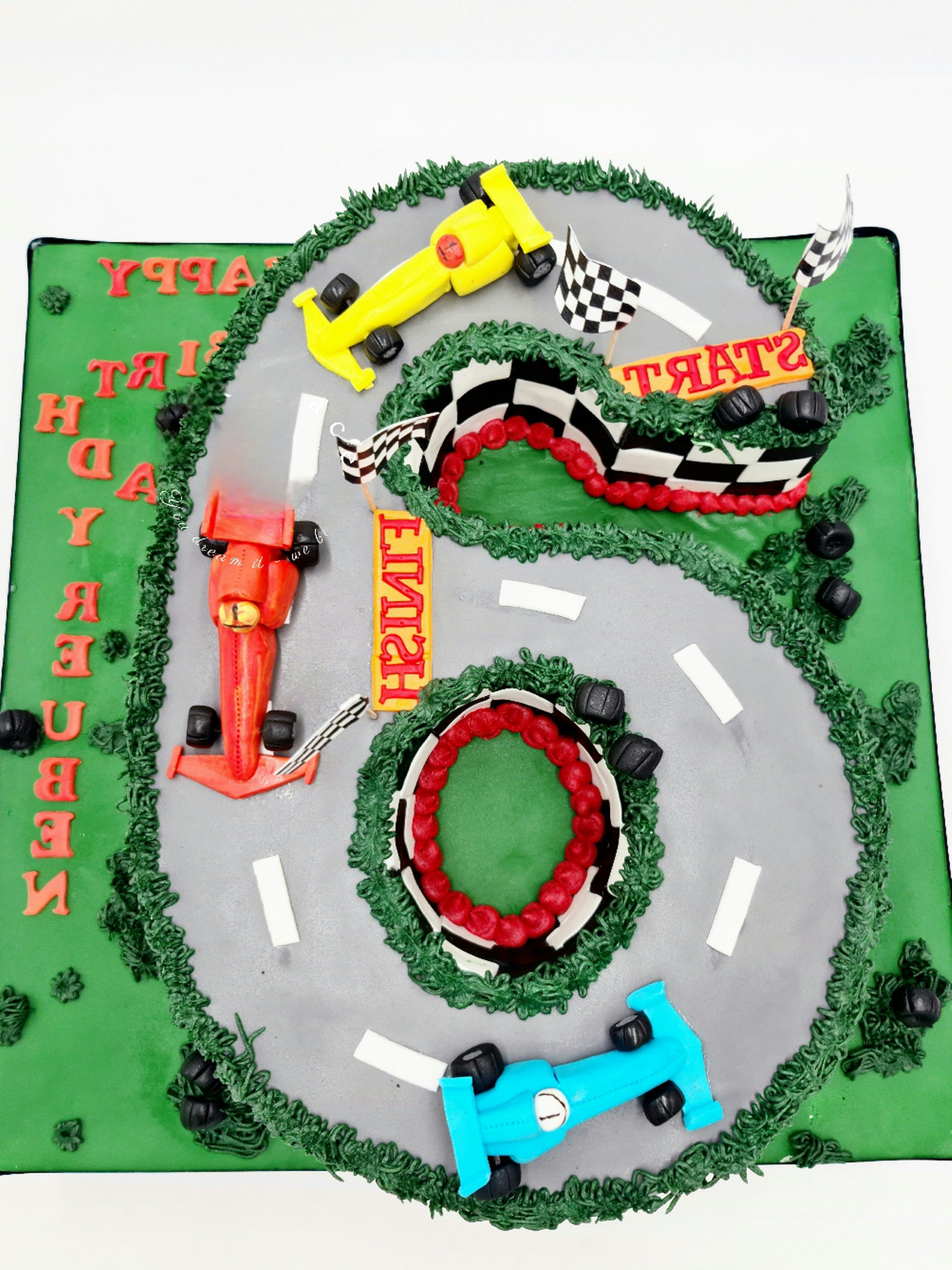 Racing Track Number Cake