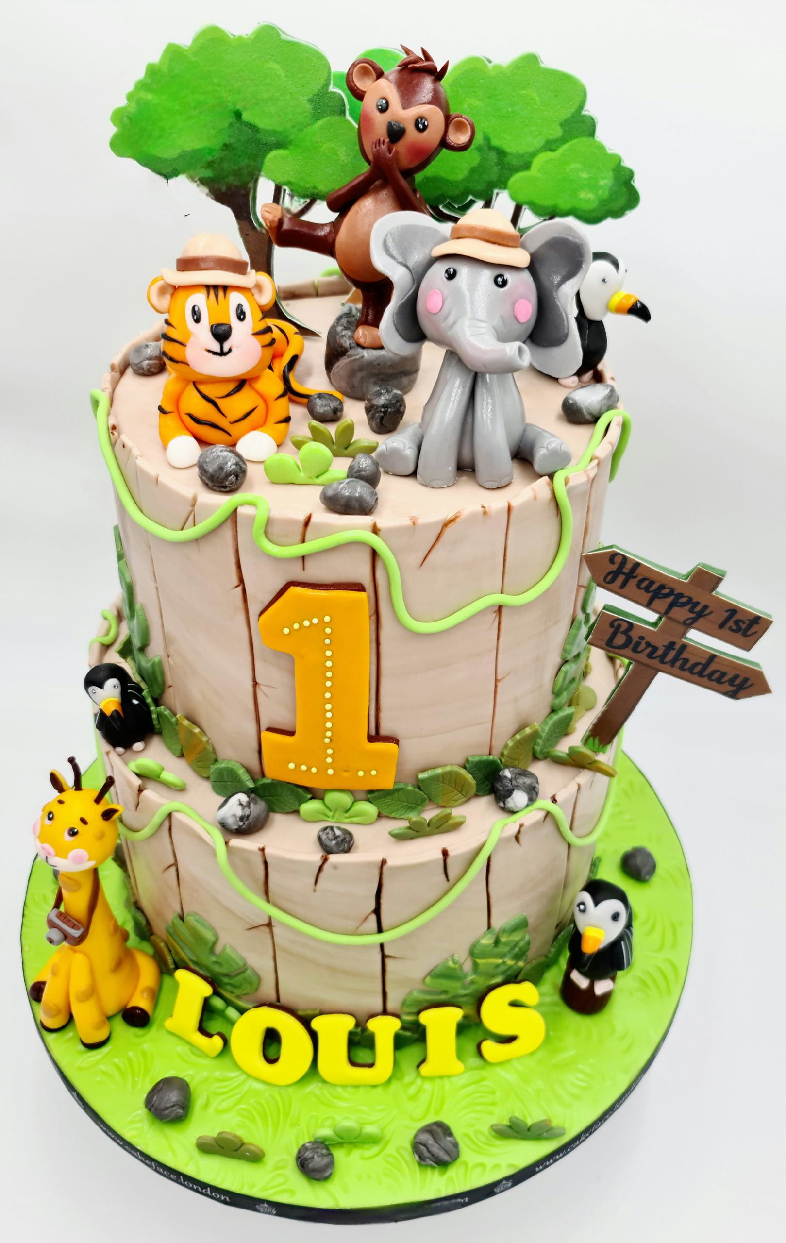 Eggless Safari Adventure Birthday Cake