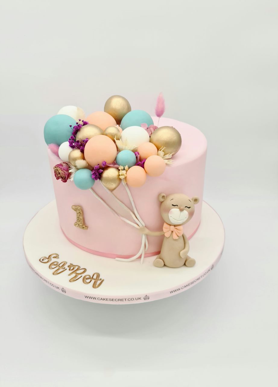 Eggless Teddy Bear Wishes Birthday Cake