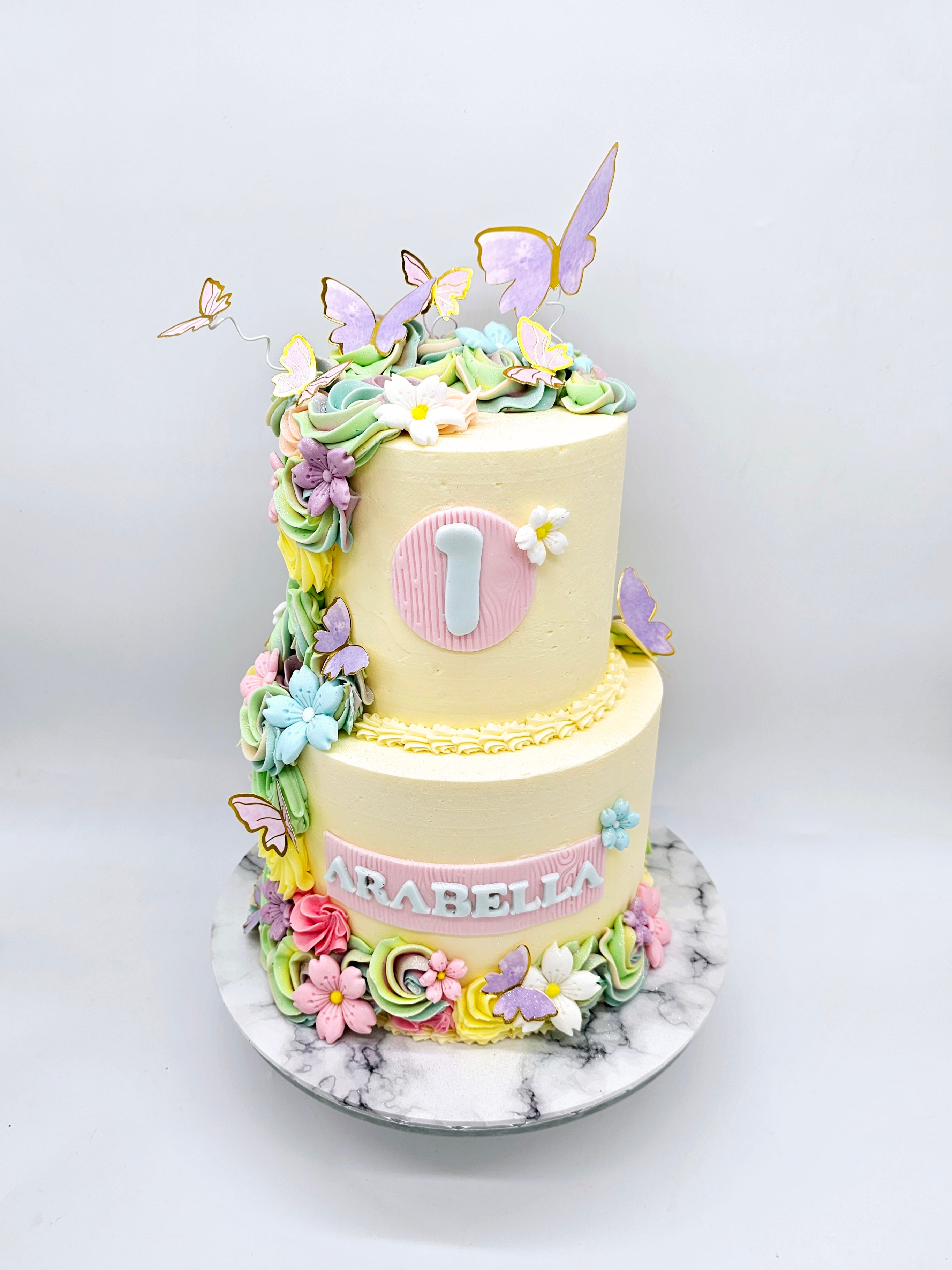 Butterfly Dreams First Birthday Cake - Cake Secret