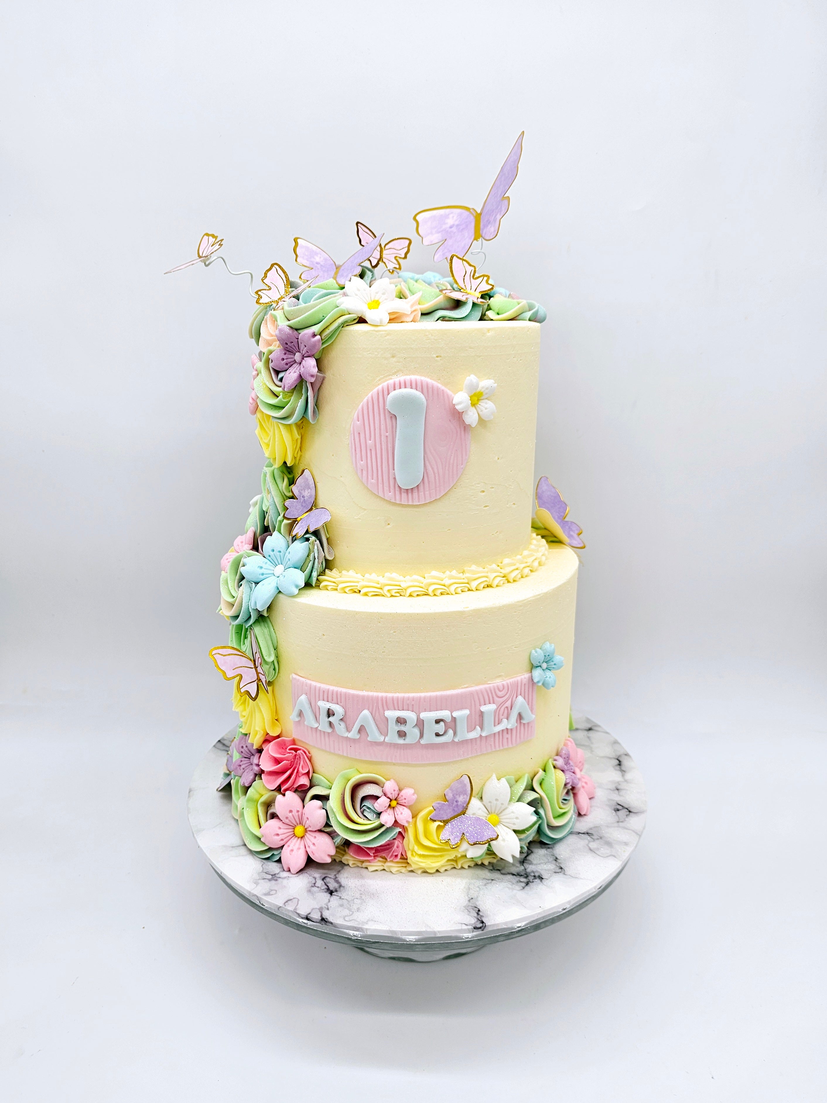 Butterfly Dreams First Birthday Cake - Cake Secret