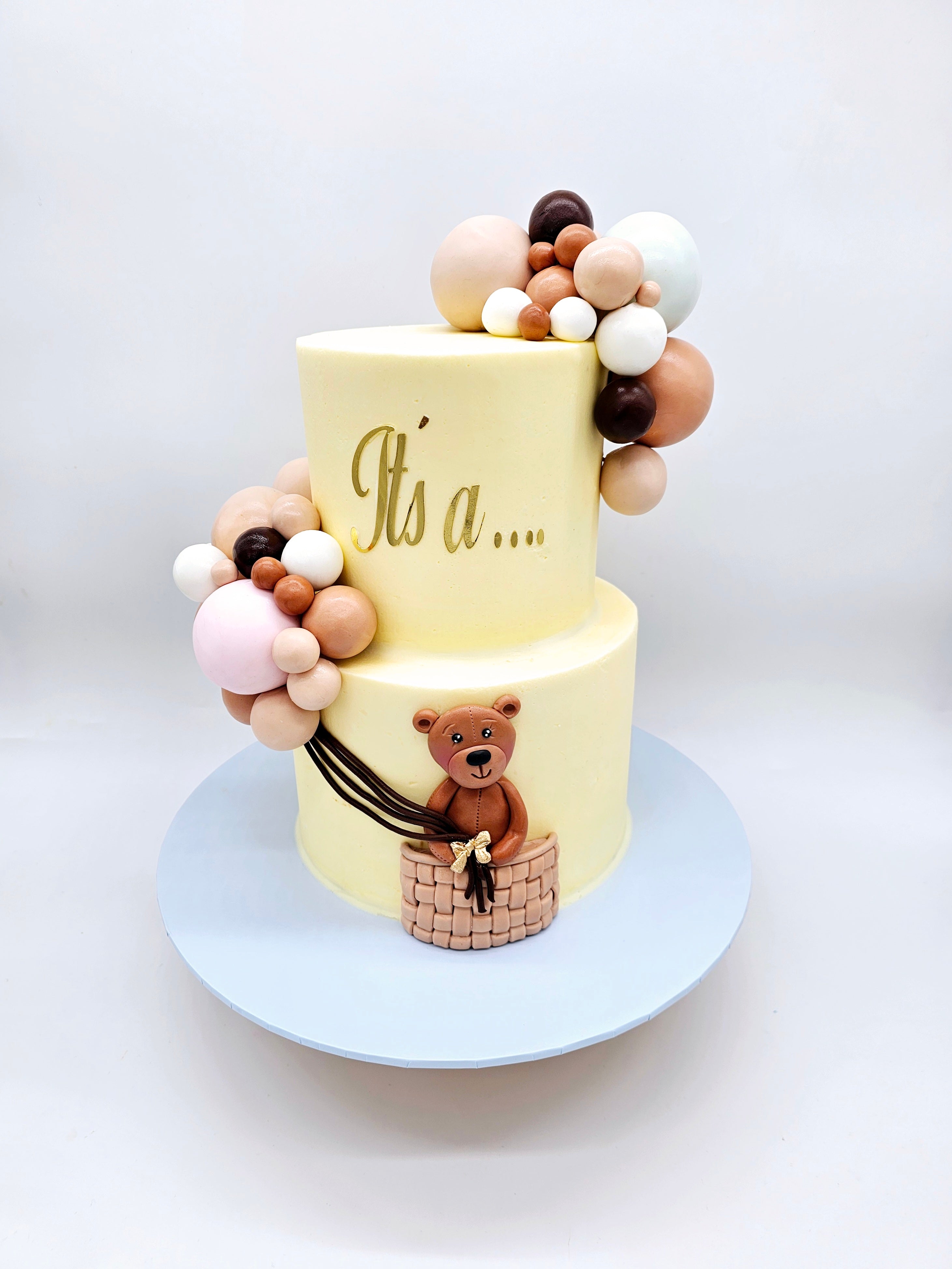 Teddy Bear Gender Reveal/ Baby Shower Cake - Cake Secret