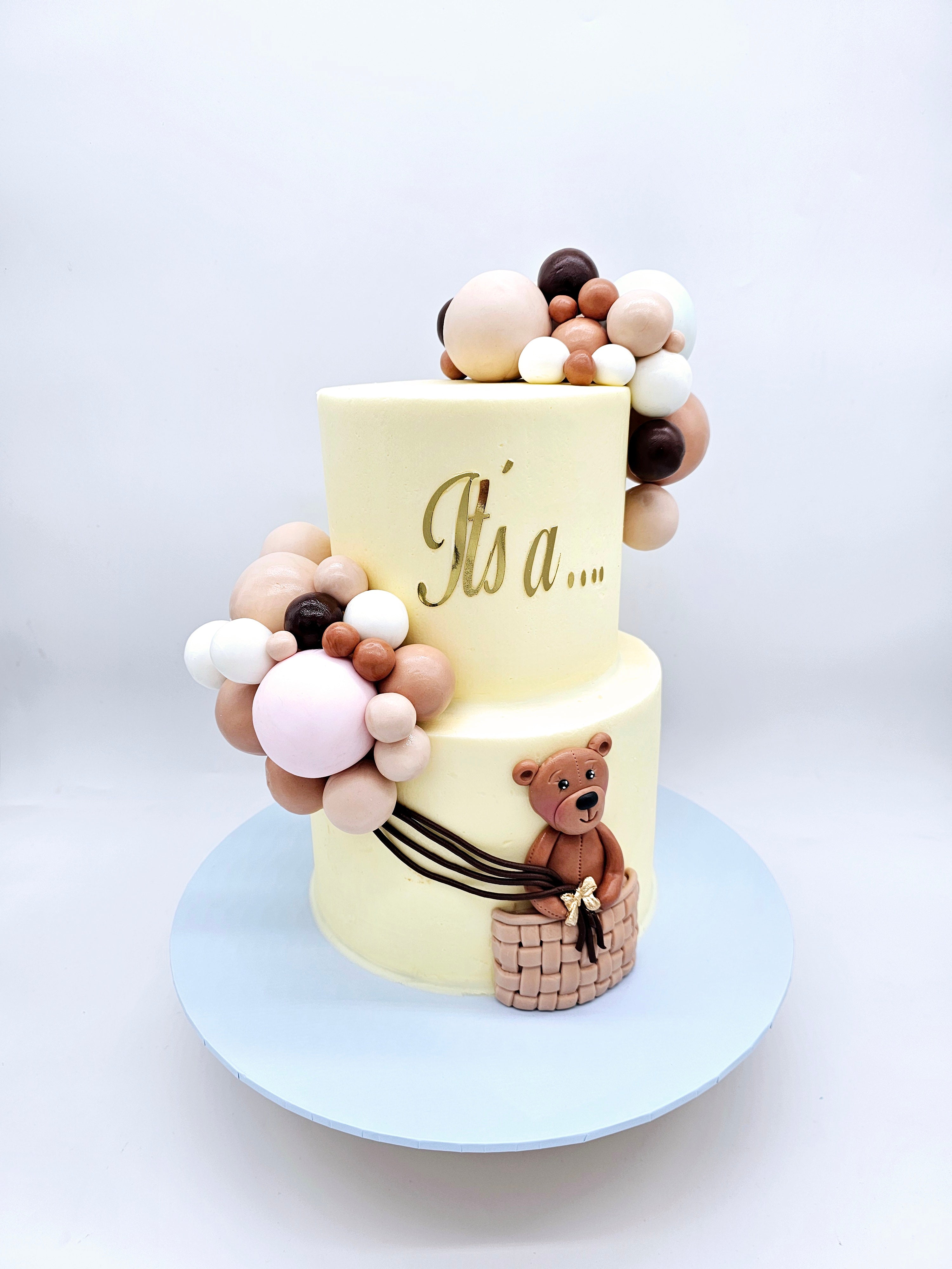 Teddy Bear Gender Reveal/ Baby Shower Cake - Cake Secret