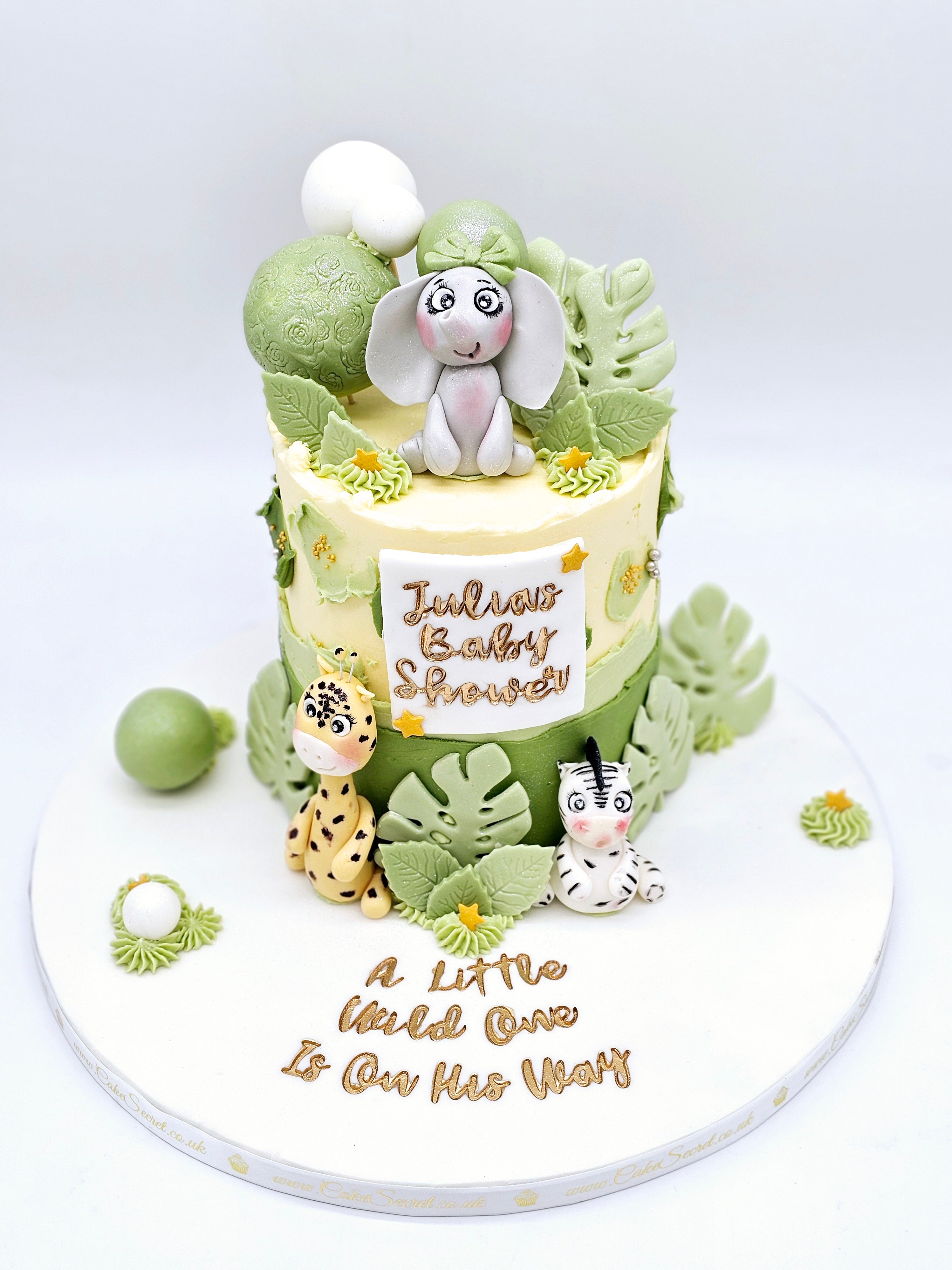 Safari Splendour Baby Shower Cake - Cake Secret