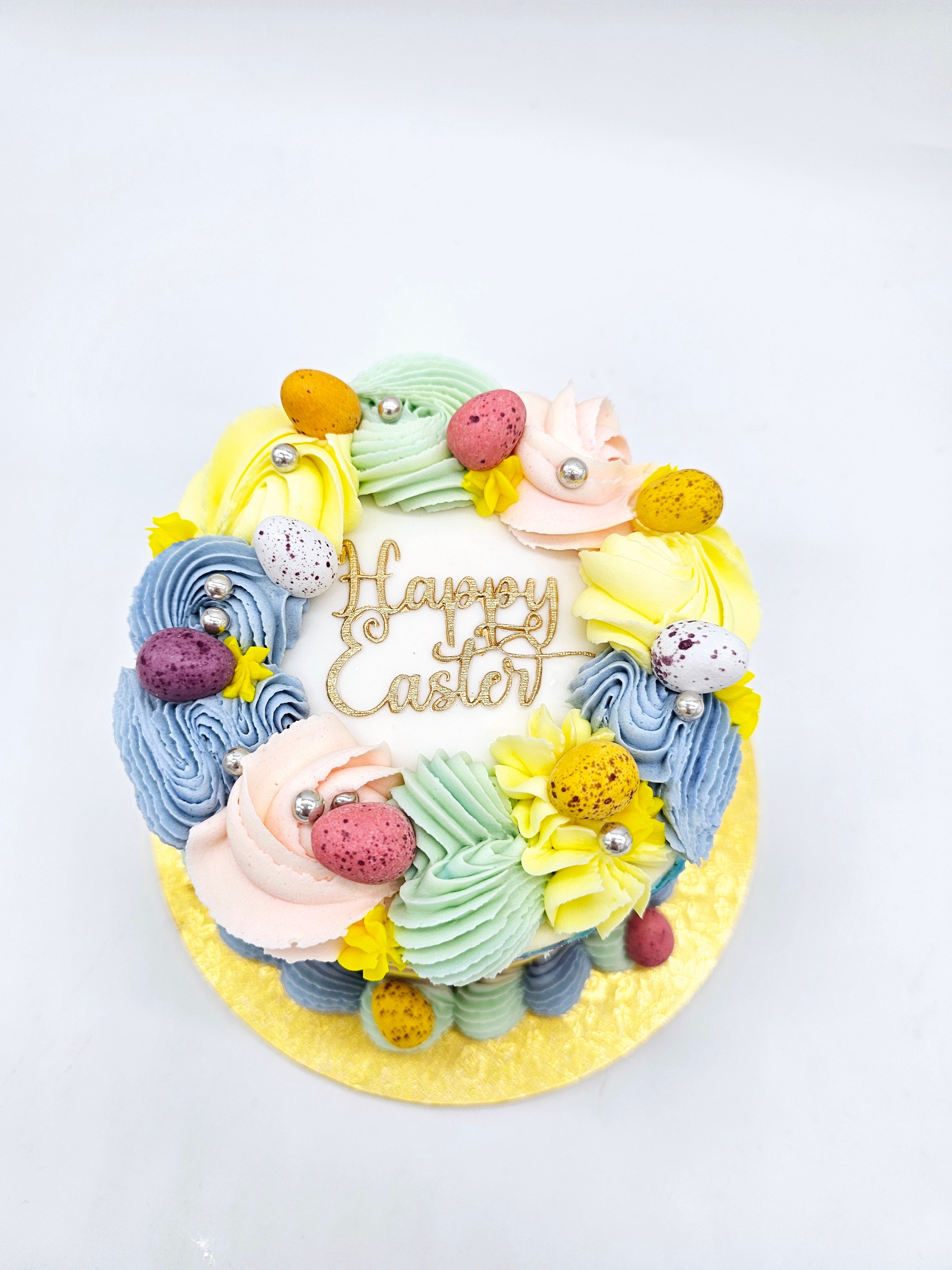 Pastel Swirl Easter Cake – “Happy Easter” Celebration Cake - Cake Secret
