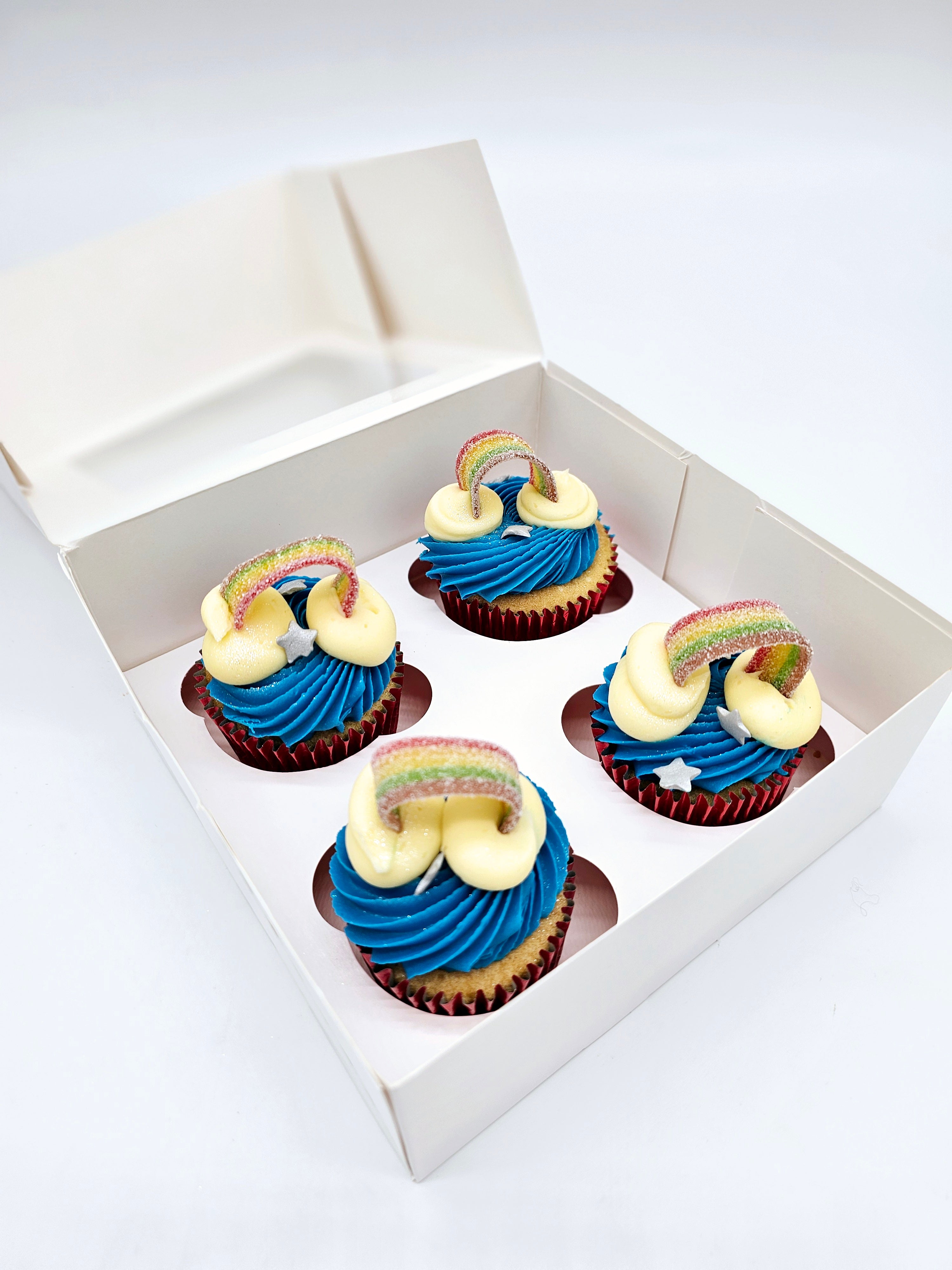 Radiant Bliss Rainbow Cupcakes - Cake Secret