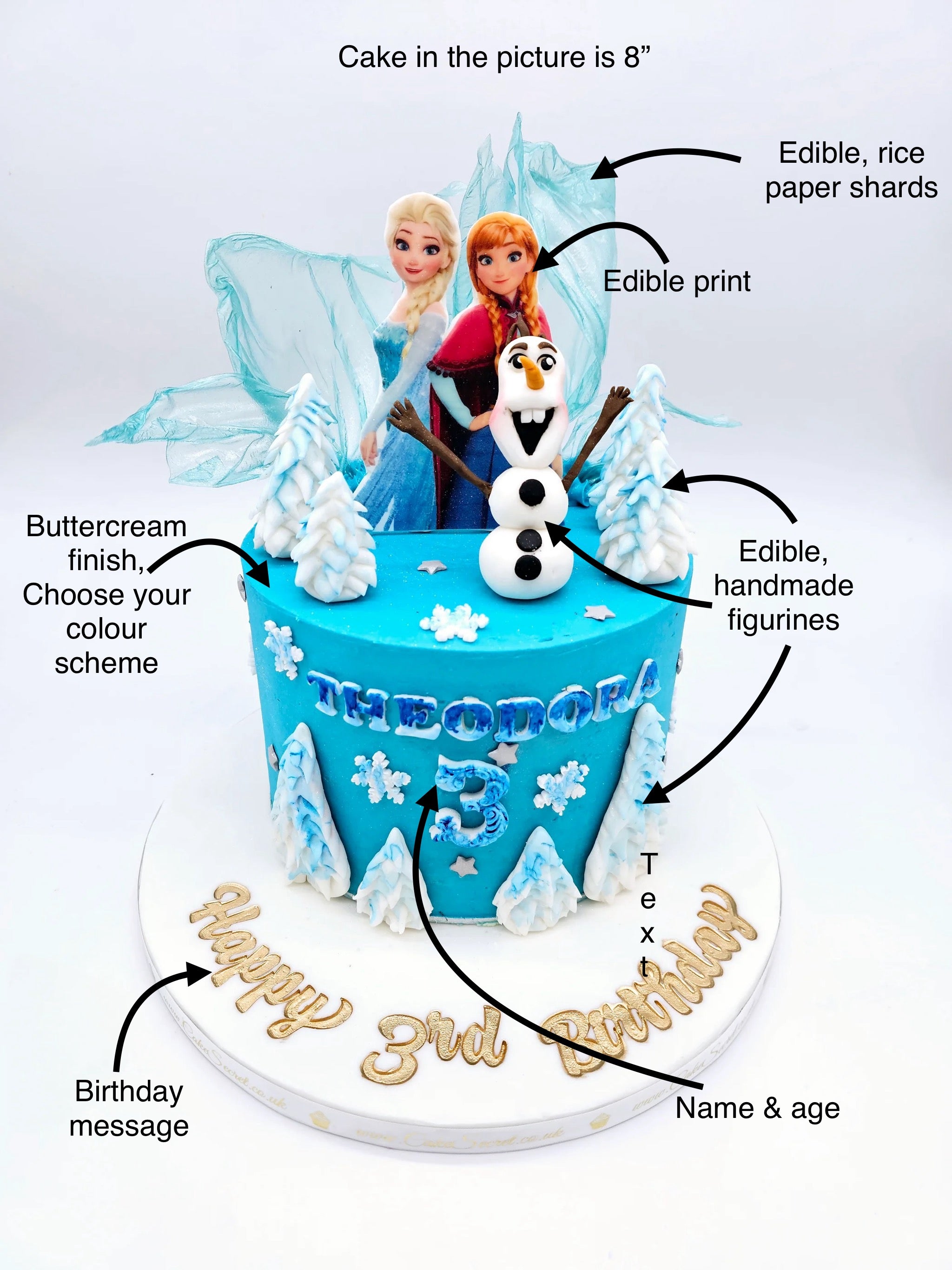 Gluten-Free Enchanted Frozen Frost Birthday Cake - Cake Secret