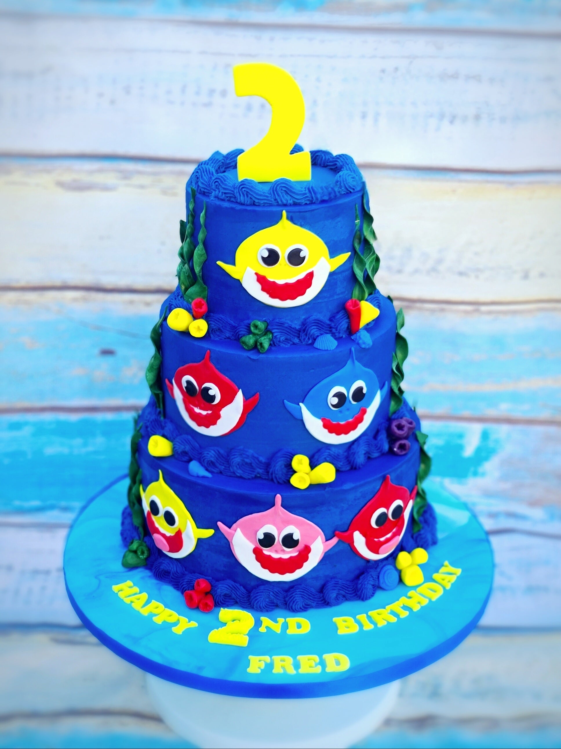 Gluten-Free Baby Shark Fin-tastic Birthday Cake - Cake Secret