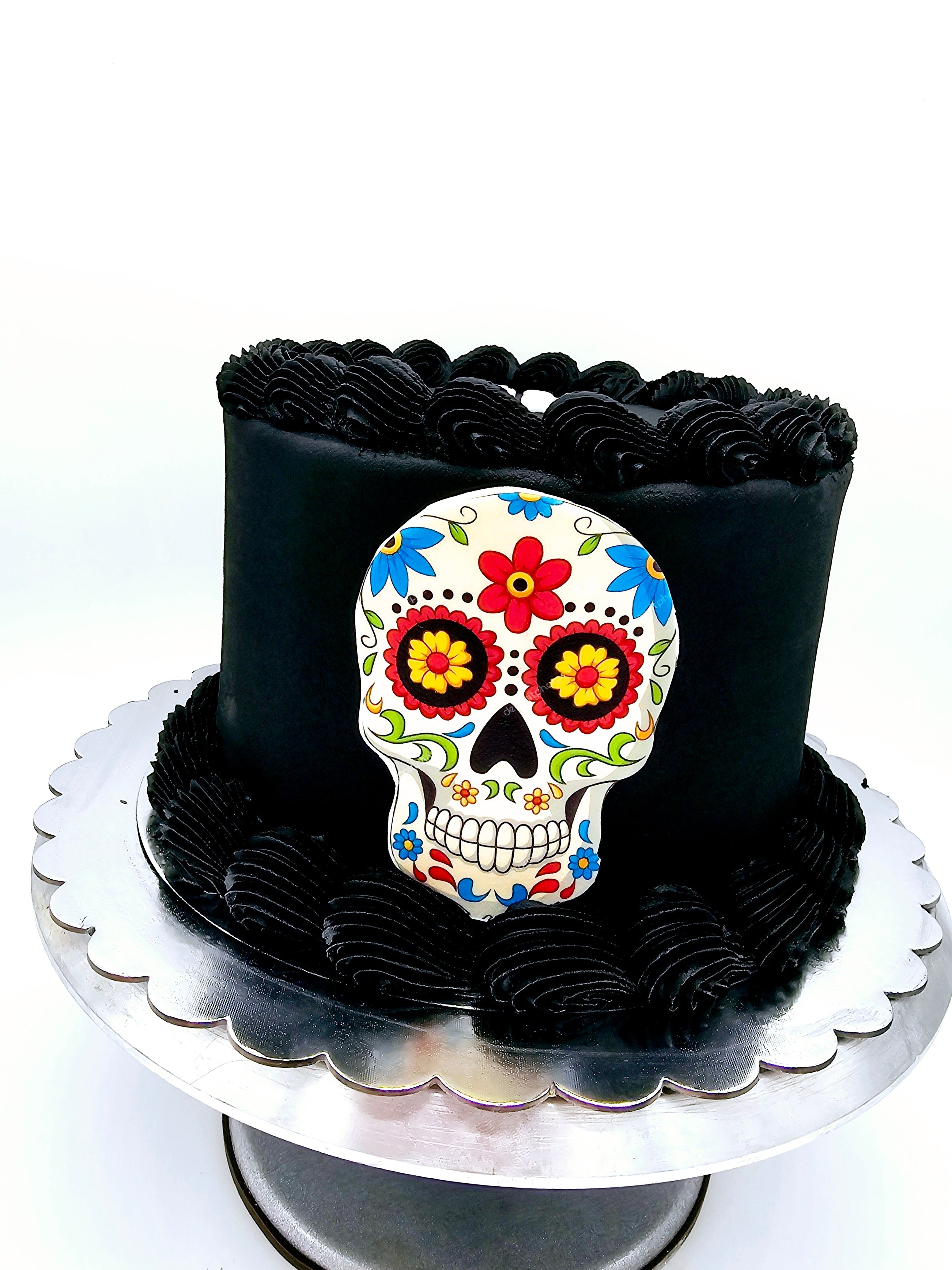Eggless R.I.P. Sugar Skull Cake - Cake Secret