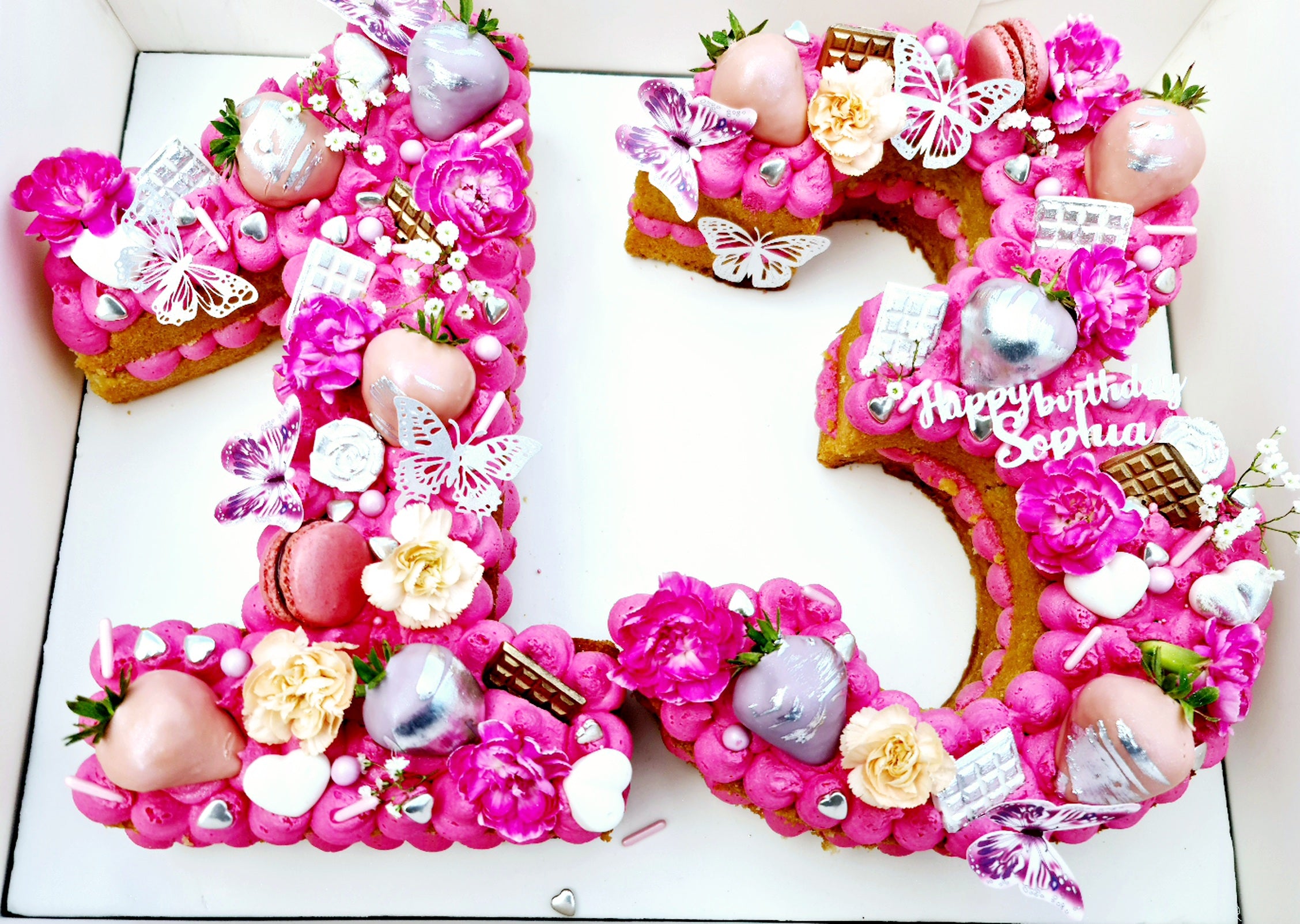 Floral Butterfly Number Cake - Cake Secret