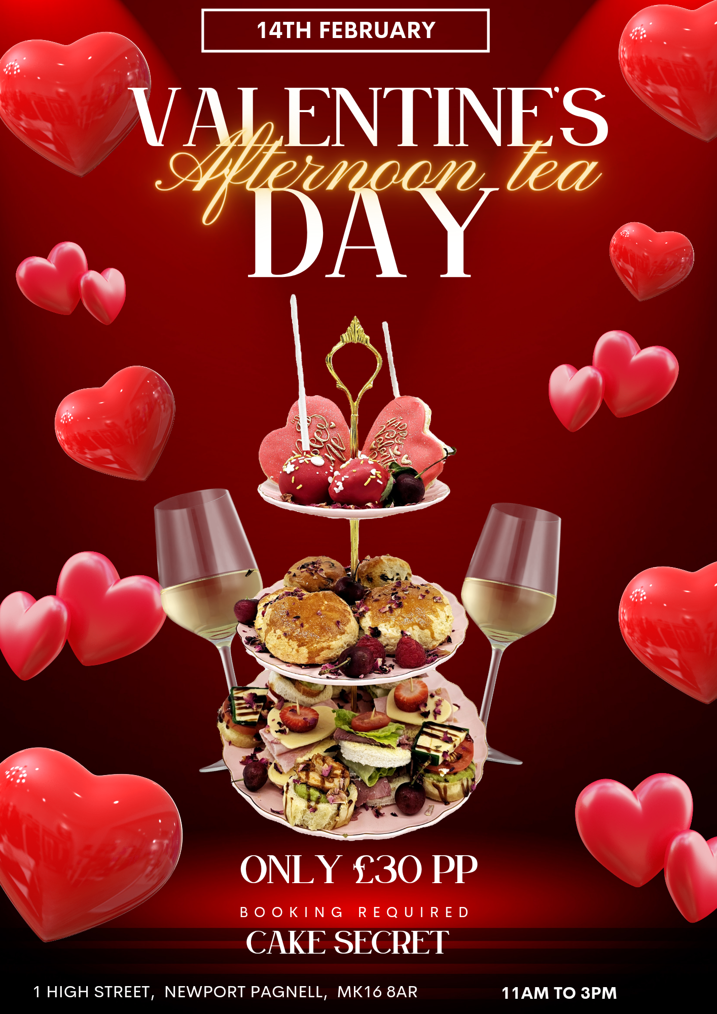 Valentine's Day Afternoon Tea - Cake Secret